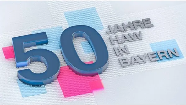 Logo 50 Jahre HAW in Bayern.