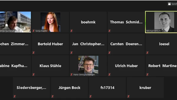 Abbildung der virtuellen Teilnehmer in einem Screenshot